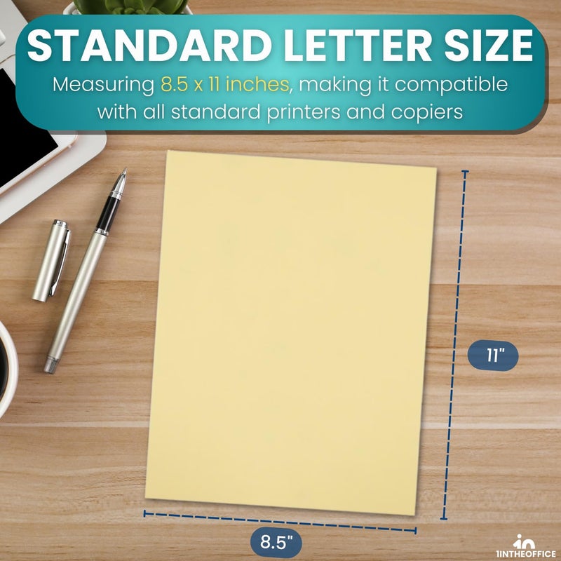 1InTheOffice Yellow Copy Paper, Yellow Colored Copy Paper, Printer Paper 8.5 x 11 inch Letter Size, 20lb Density, (500 Sheets) - Image 4